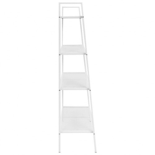 Ladder bookcase 4 levels metal white
