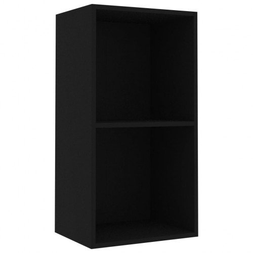 Bookcase 2 compartments black 40 x 30 x 76.5 cm chipboard