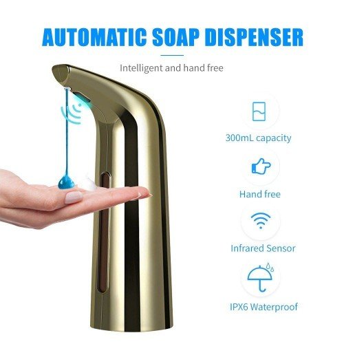 400mL Automatic Soap Dispenser Infrared Hand-free Touchless Soap Dispenser Dish Liquid Lotion Gel Shampoo Chamber Auto Hand Soap Dispenser for Bathroom Kitchen