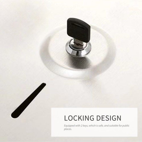 Paper Towel Dispenser Wall Mounted Drilling Paper Towel Holder Dispenser Brushed Stainless Steel Bathroom Toilet Tissue Dispenser Kitchen Round Paper Towel Dispenser with Key