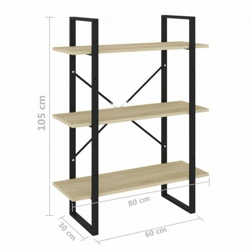 Sonoma Oak Particle Board Shelving Unit 80x30x105 cm