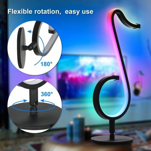 LEDs Dimmable RGB Musical Note Light Symphony Table-Wall Lamp Night Lights APP / Remote Control for Living Room Bedroom Bedside Atmosphered Lighting Decor