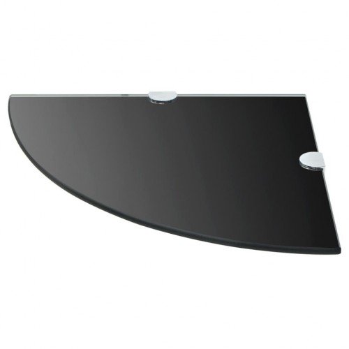 Corner shelves 2 pieces. Chromed brackets glass black 25x25cm