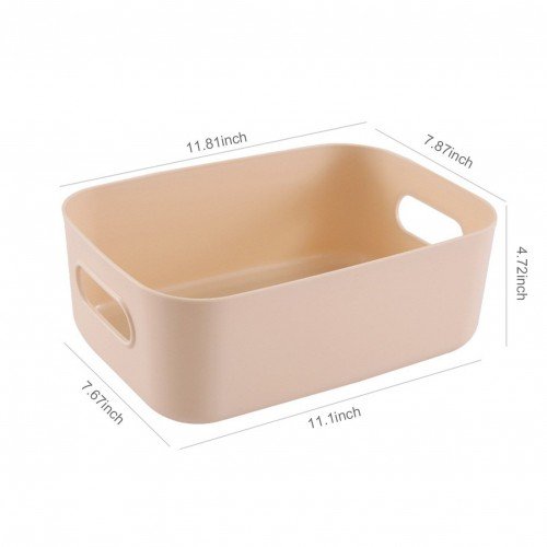 Plastic Storage Basket Desktop Portable Plastic Kitchen Refrigerator Basket Bathroom Desktop Storage Box Snack Cosmetic Organizing Box for Cabinet Office