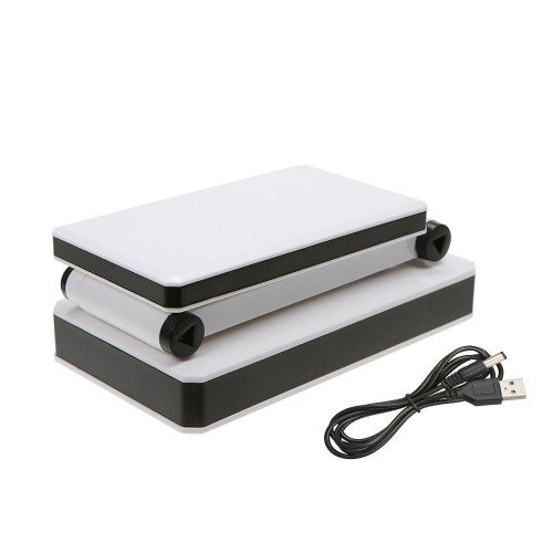 Portable Folding 24 LED Table Lamp Desk Light Sensitive Touch Control 3 Levels Adjustable Brightness Dimmable USB Charging Port 4 * AA Batteries Powered Operated for Students Reading Working Bedroom Study Room